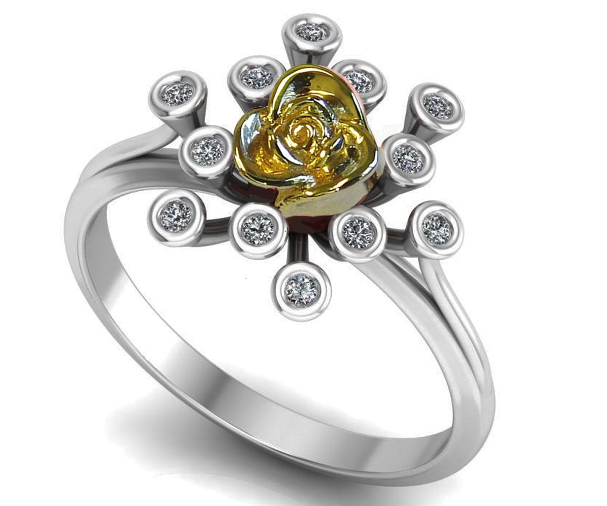 18K Explosive Flower Twig Ring, Uniques Engagement Ring, Trendy Ring, Graduation Gift, Back to school Ring