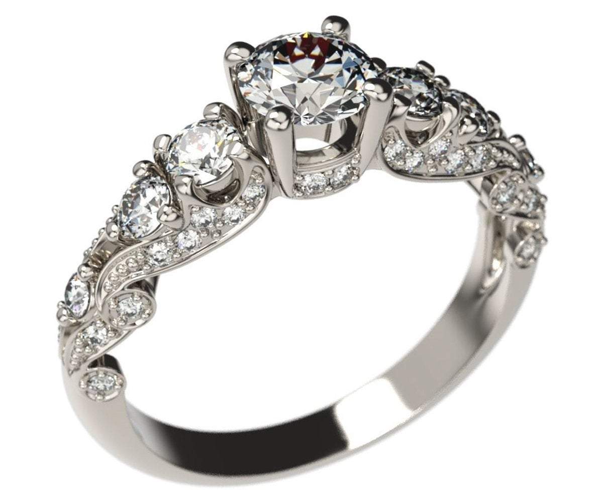 5 Stone Diamond Ring, 5 Stone Engagement Ring, 5th Anniversary Ring, Unique Anniversary Ring, Anniversary Diamond Ring, Diamond Ring
