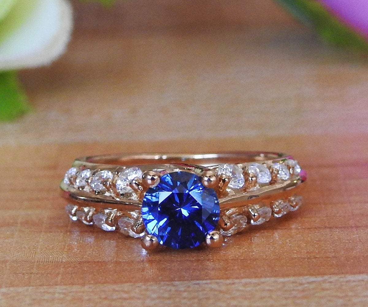 LIQUIDATION SALE -50% - Avant garde Blue Ring Sapphire ring Edwardian ring solid Silver