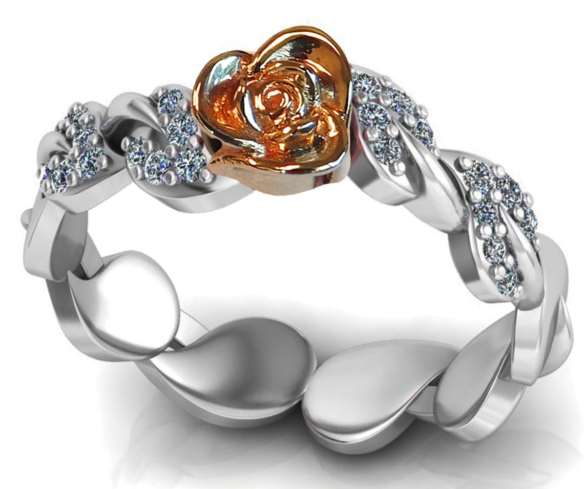 Braided Bella Ring Rose Flower Engagement Ring Birthday Gift