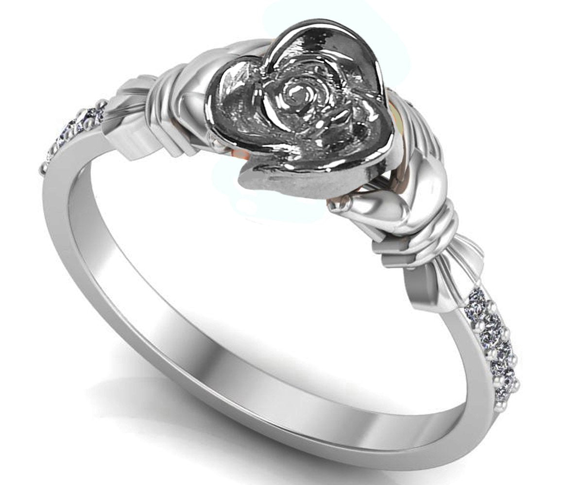 Unique Flower Engagement Ring, Love Ring, White Gold Flower Ring, Promise Ring, Unique Diamond Ring, Floral ring, Birthday Gift, For Her