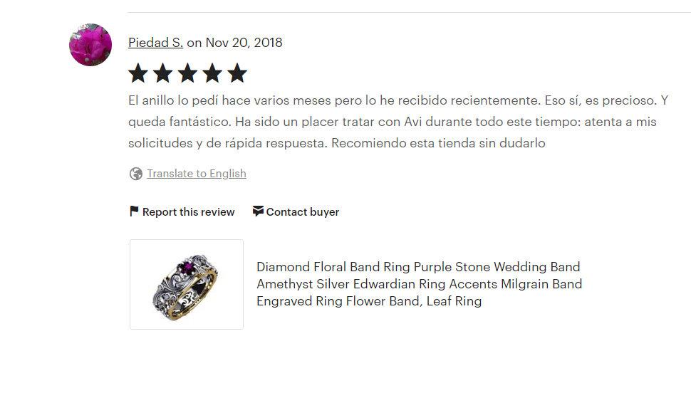 Yellow Sapphire Floral Wedding Band Diamond Silver Edwardian Ring Accent Yellow Sapphires Milgrain Band Flower Band Leaf Ring