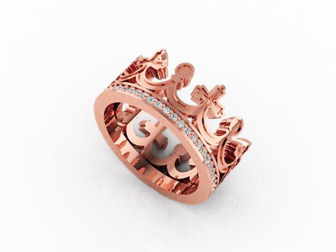 Crown Ring with Crosses Princess Ring Queen Ring Christian Ring Tiara ring - Lianne Jewelry