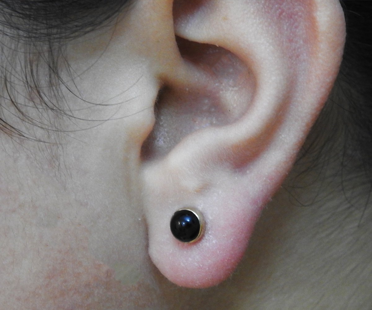 14K Stunning Onyx Stud Earrings Black Earrings Girls Earrings Birthday gift Onyx Earrings Cabochon Earrings Minimalist Earrings 6mm Round