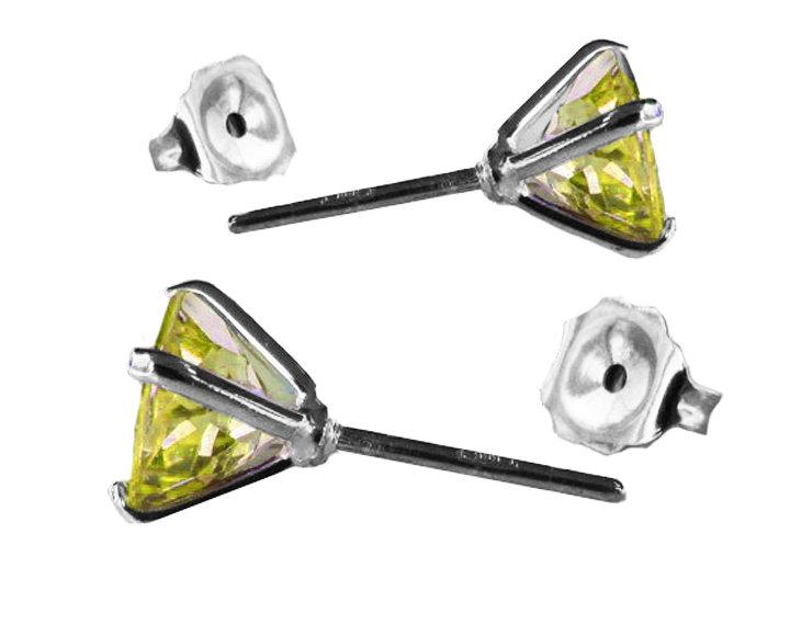 Yellow Earrings Topaz Stud Earrings Yellow Studs bridesmaid Gift Stud Earrings 6mm White Gold Love Gift Birthday Gift