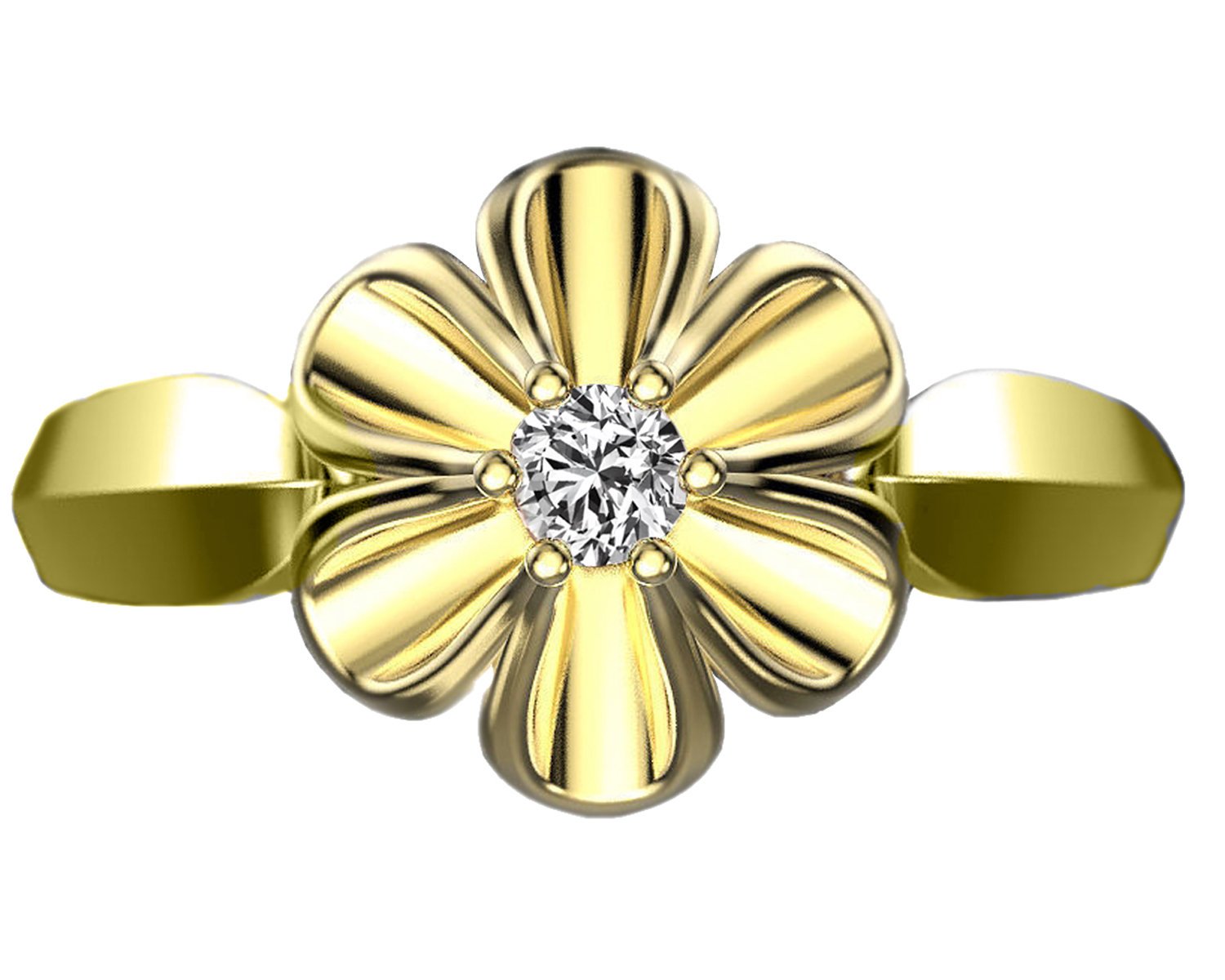 14k Gold Diamond Engagement Ring, Unique Sunflower Wedding Ring, Flower Engagement Ring, Sunflower Ring, Floral Diamond Ring