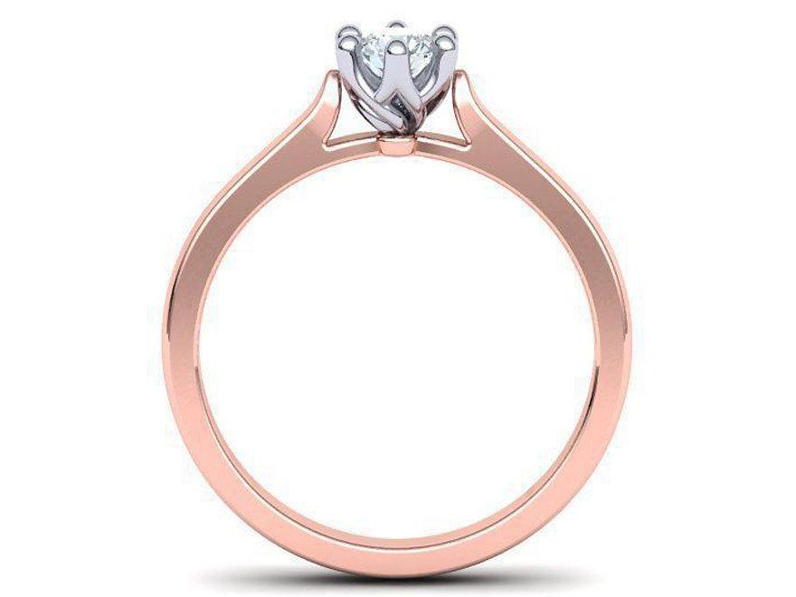 Rose Gold 2 Tone Solitaire Engagement 6 prongs Minimalist Diamond Ring Solid Gold Unique Classic Engagement Ring - Lianne Jewelry
