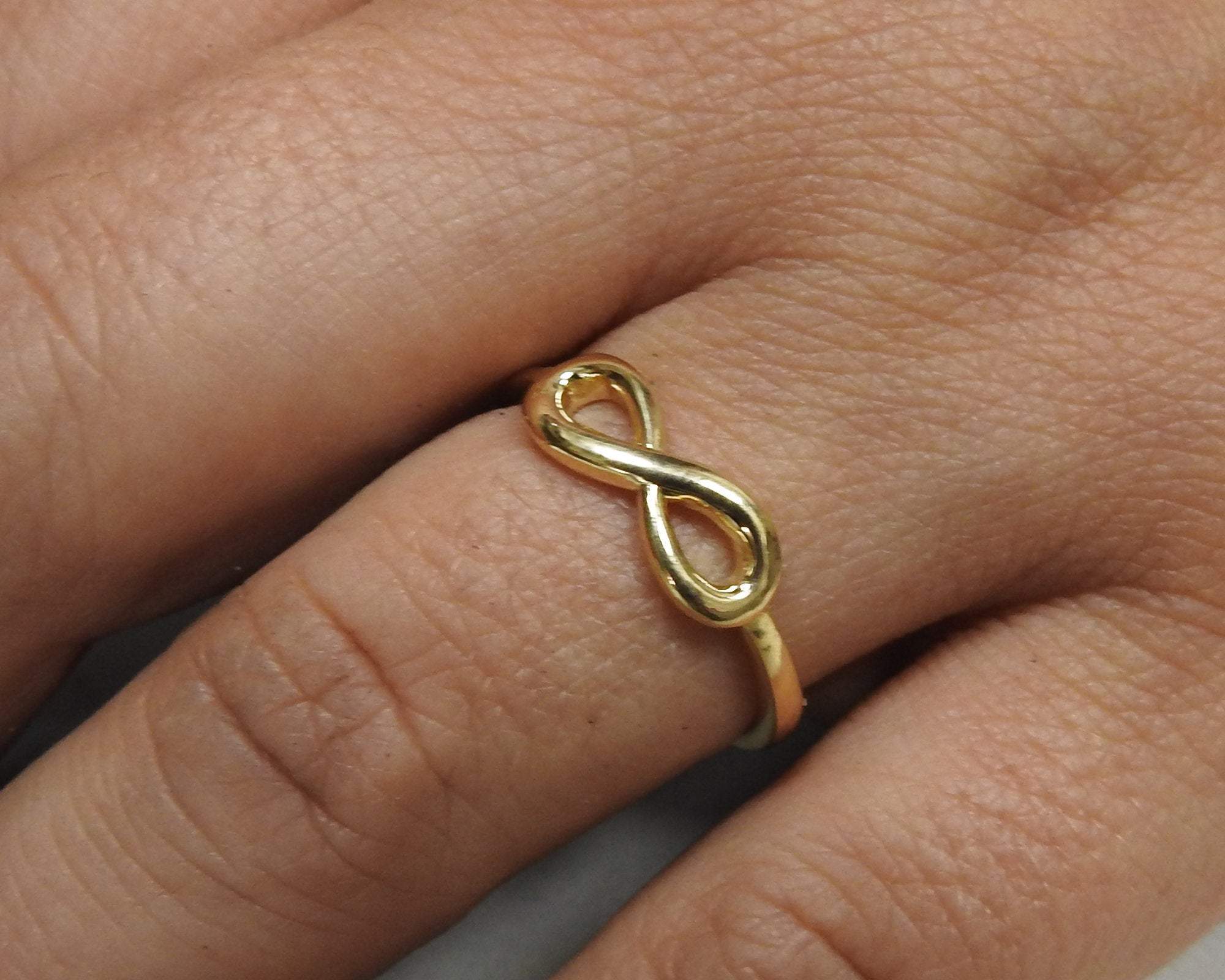 Infinity Gold Ring, Infinity Band, Infinity Knot Ring, Infinity Promise Ring For Her, Gold Promise Rings, Yellow Gold Infinity Ring