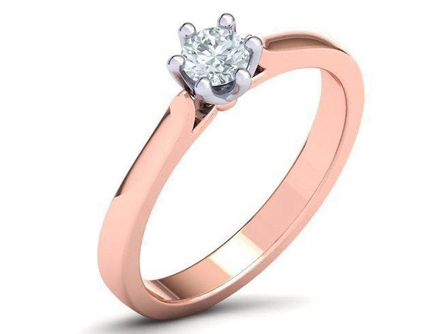 Rose Gold 2 Tone Solitaire Engagement 6 prongs Minimalist Diamond Ring Solid Gold Unique Classic Engagement Ring