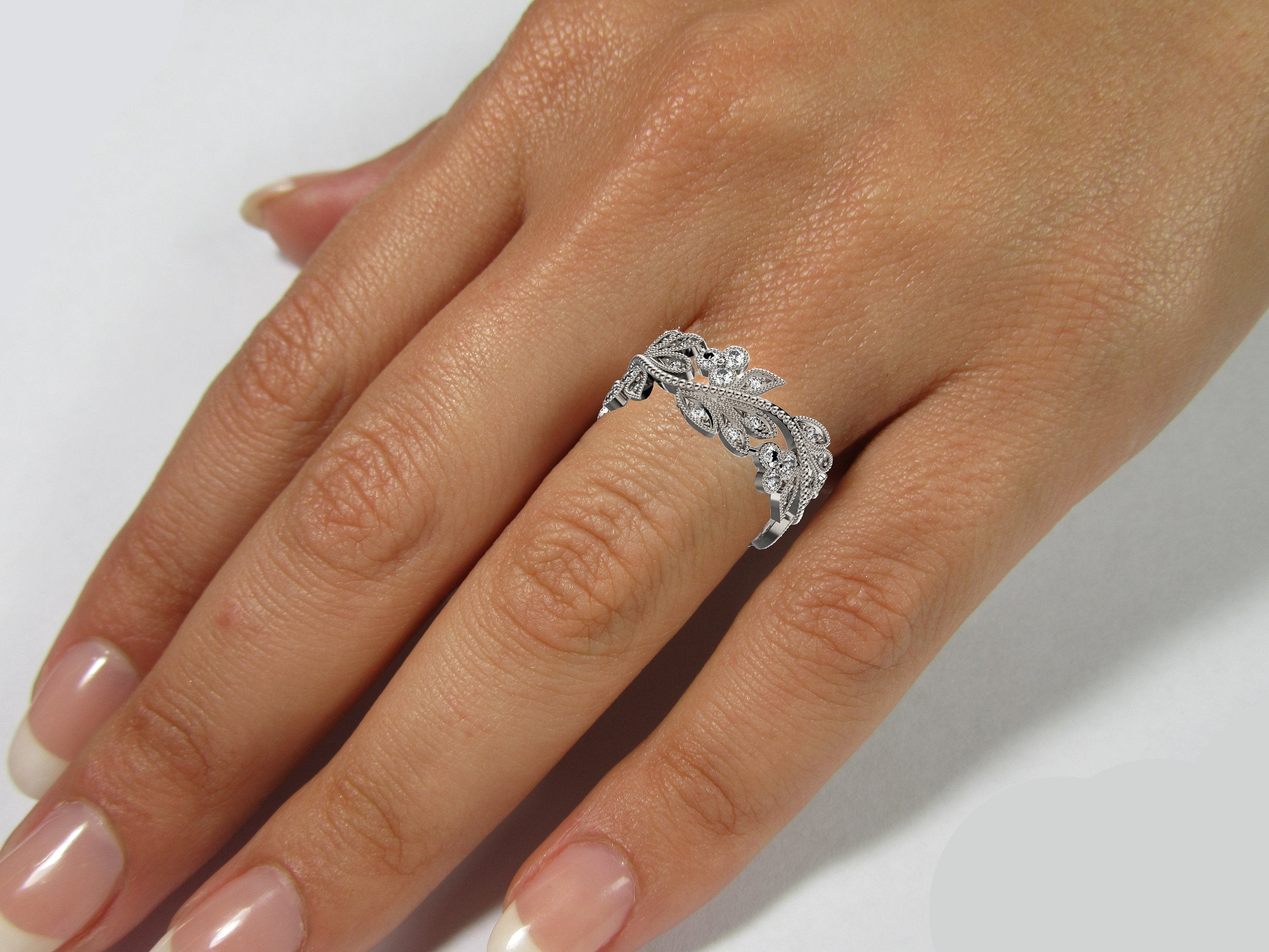 Wide Milgrain Ring Edwardian Ring Filigree Jewelry Victorian Ring Band ring Engraved Ring Flower Ring
