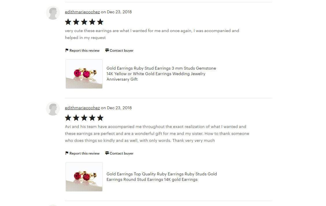 Ruby Stud Earrings 3 mm Studs Gemstone 14K Yellow or White Gold Earrings  Wedding Jewelry Anniversary Gift