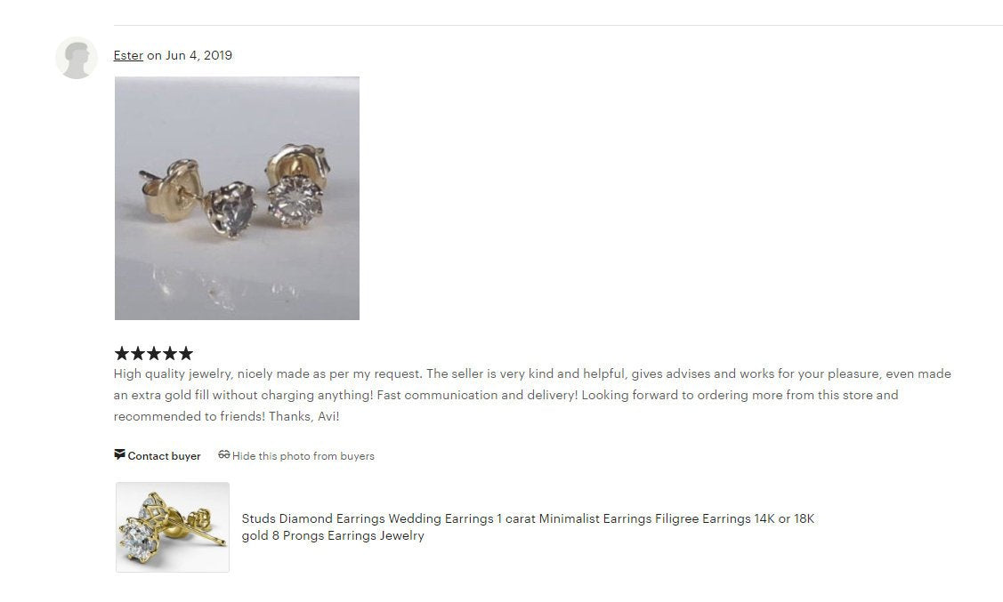 1 carat Studs Classic Celtic Earrings Diamond Earrings Stud Earrings Studs 14K or 18K White gold 8 prongs Earrings Anniversary Earrings - Lianne Jewelry