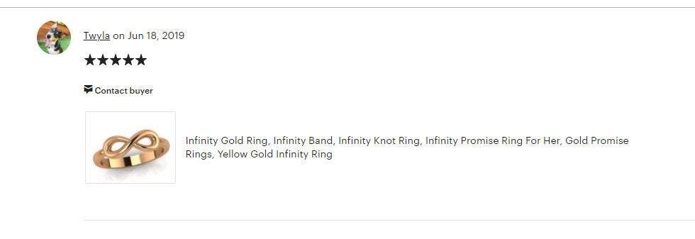 Infinity Gold Ring, Infinity Band, Infinity Knot Ring, Infinity Promise Ring For Her, Gold Promise Rings, Yellow Gold Infinity Ring