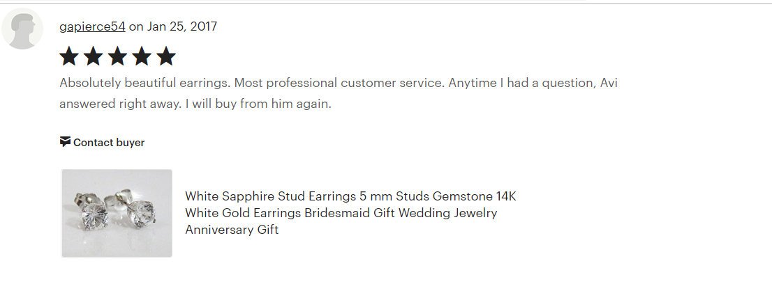 3 mm Gold Stud Earrings Studs White Sapphire 14K White Gold Earrings bridesmaid gift 1/4 carat Wedding Jewelry Anniversary Gift - Lianne Jewelry