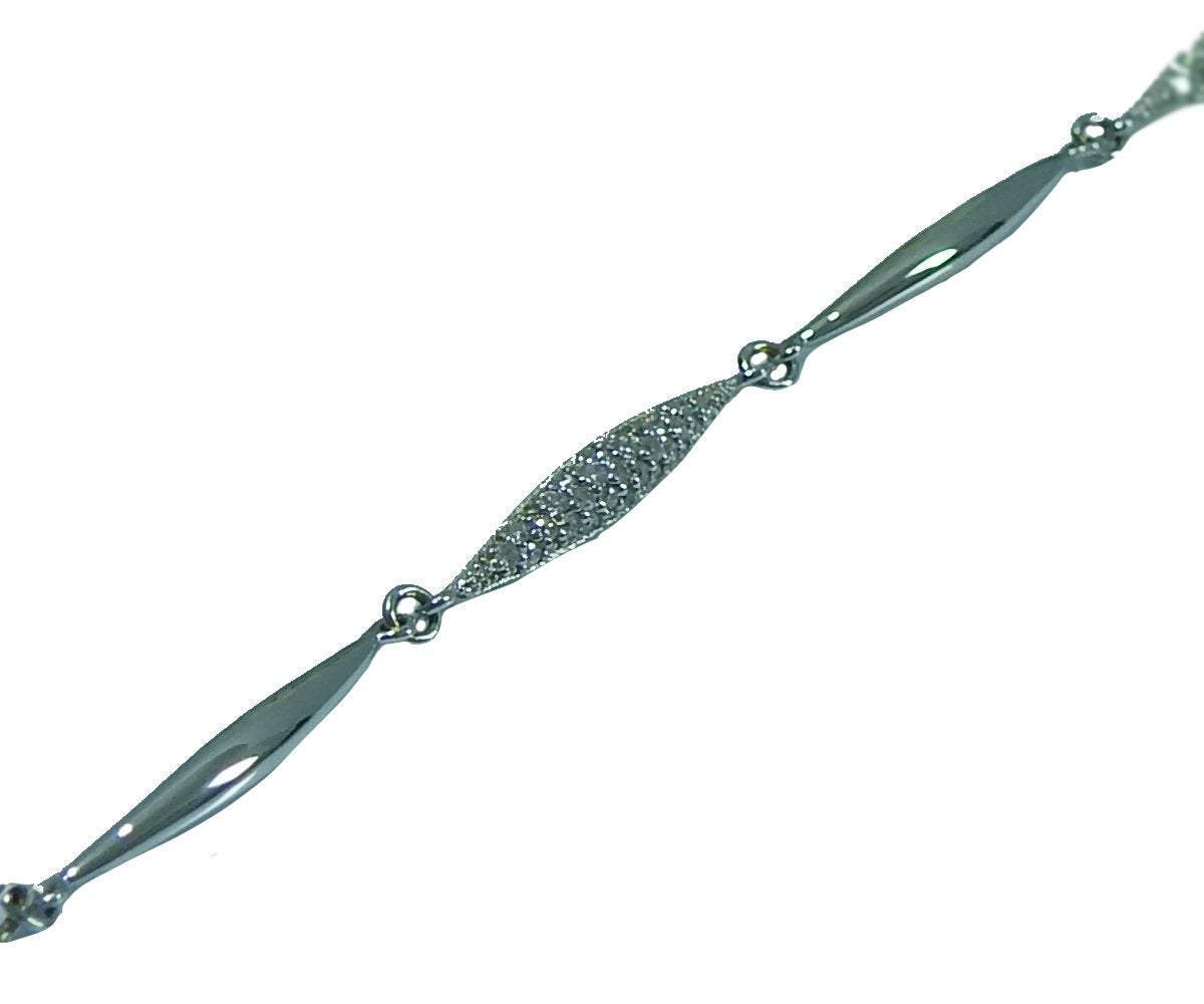 Celtic Jewelry, Diamond Bracelet, 14K White gold 11.40 Grams One carat Diamonds 21 cm, 8"inces - Lianne Jewelry