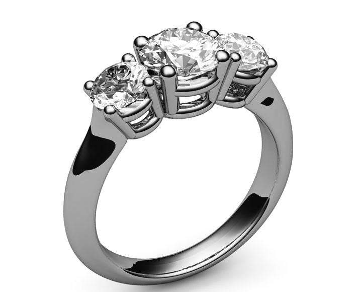 3 Diamond Ring, 3 Diamond Engagement Ring, 3 Diamond Wedding Ring, Brilliant Cut Engagement Ring, Cute Wedding Rings, Wedding Ring Gold