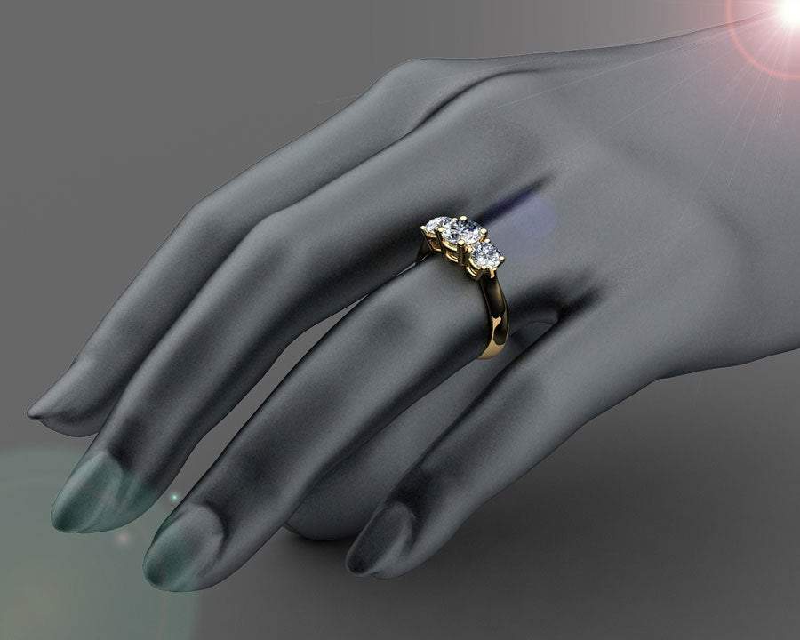 3 Diamond Ring, 3 Diamond Engagement Ring, 3 Diamond Wedding Ring, Brilliant Cut Engagement Ring, Cute Wedding Rings, Wedding Ring Gold