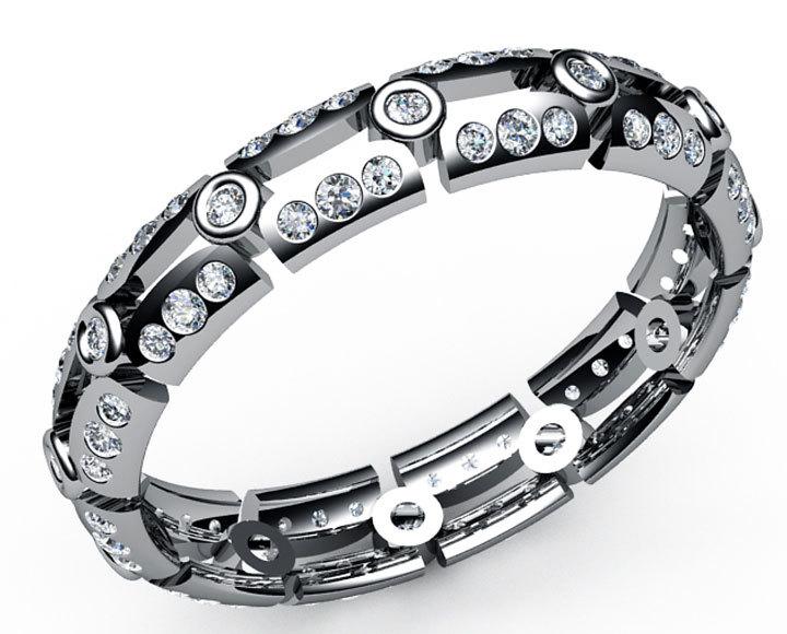 Split shank Diamond Wedding Band Eternity Ring Anniversary Ring 84 diamonds 2/3 carat 18K White gold 18K Yellow gold marriage forever