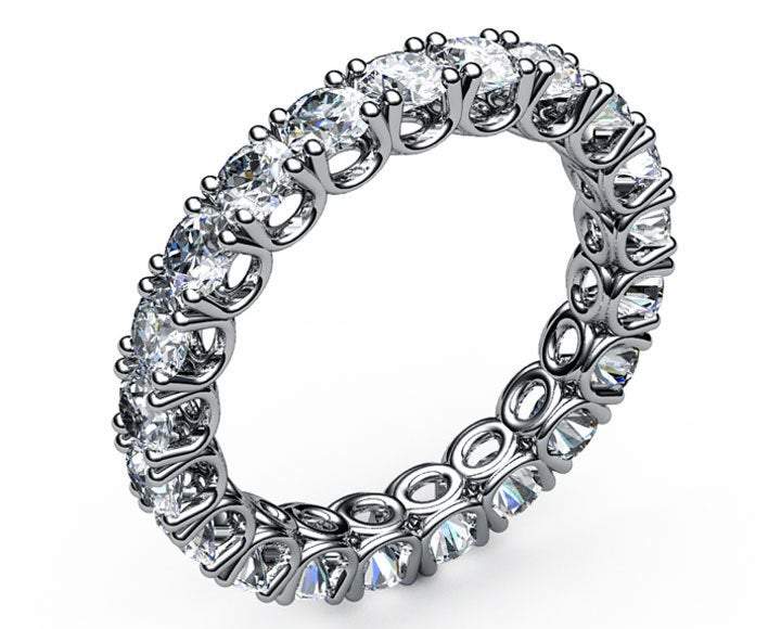 Anniversary Ring Eternity Ring Alliance Ring White Sapphire Ring 2+ carat 18K Yellow White or Rose gold marriage forever 21st Anniversary