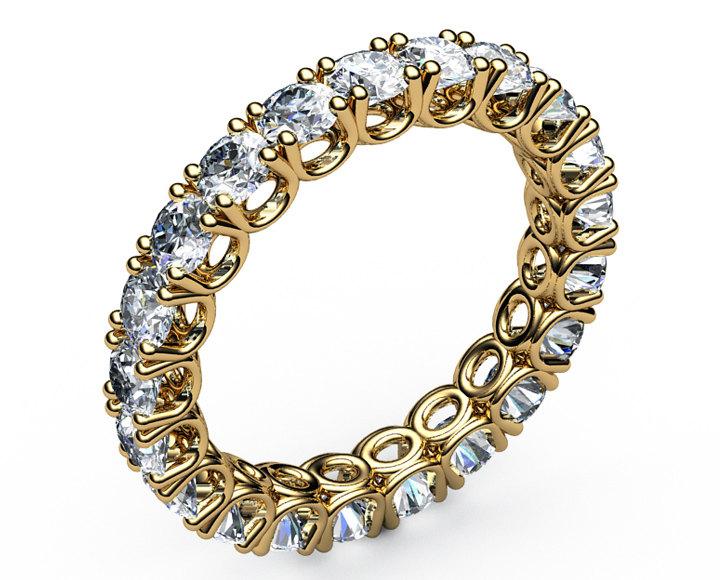 Anniversary Ring Eternity Ring Stacking Ring White Sapphire Ring  2 ct 18K Rose White or Yellow gold marriage forever Gift