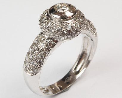 Vintage Diamond ring Gold ring Unique Diamond Engagement Ring Halo Pave White Gold